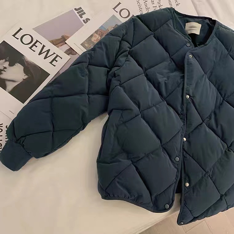 网图新款棱形格女装宽松