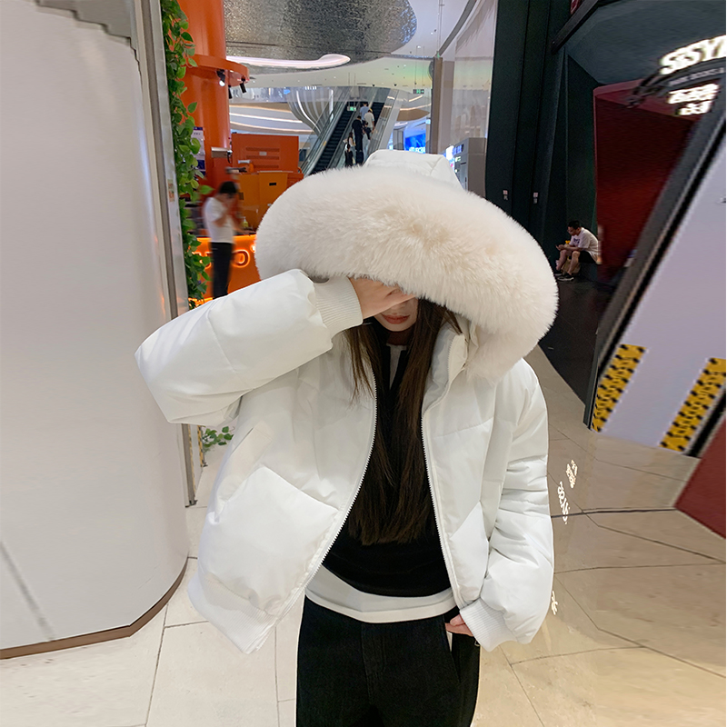 实拍冬季新款韩系大毛领