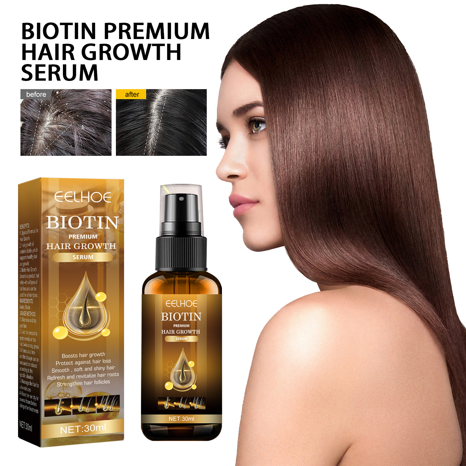 Biotin Hair Long spray Repairs Hair生物素头发长喷雾修护头发