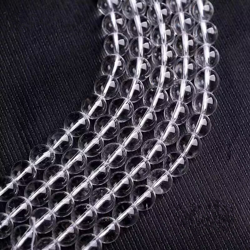 白水晶散珠半成品 白色透明优化养晶珠子DIY串珠佛珠手链项链饰品