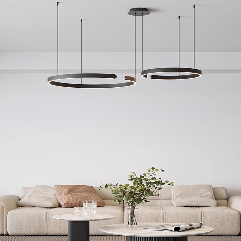 设计师款意式极简餐厅吊灯现代高级感北欧前台客厅吧台商场圆环灯