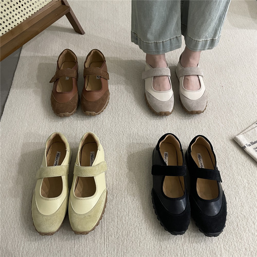 配裙子魔术贴玛丽珍鞋女德训鞋秋