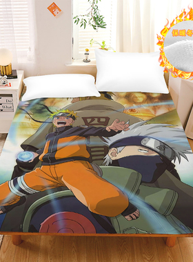 动漫火影忍者水晶绒床笠佩恩女生寝室学生单人宿舍床垫保护罩