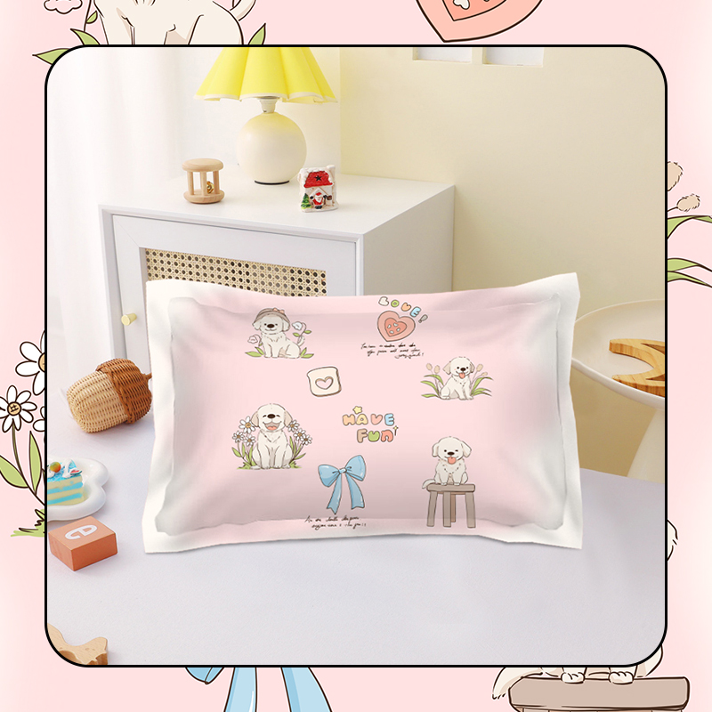 卡通全棉拉布拉多枕套可爱小狗男女款寝室学生宿舍单人枕头套