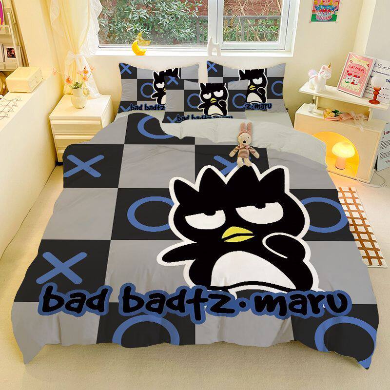 酷企鹅磨毛四件套卡通可爱三丽鸥三件套女生寝室被套单人床上用品