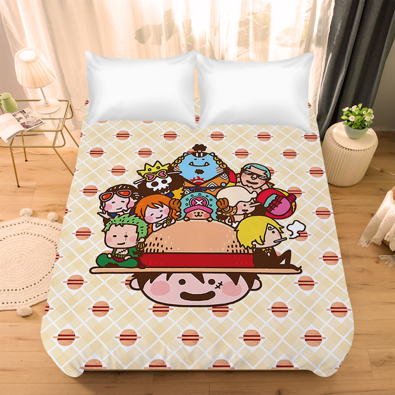 热血海贼王水晶绒床单潮流路飞男生寝室学生宿舍单人被单