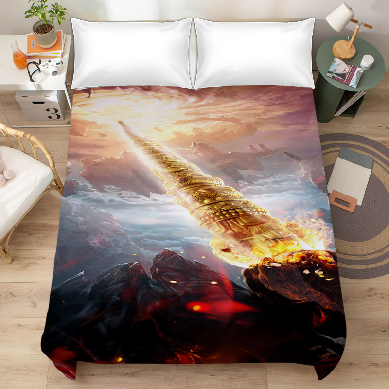 黑神话悟空磨毛透气床单游戏寝室学生宿舍床上用品单件卧室被单
