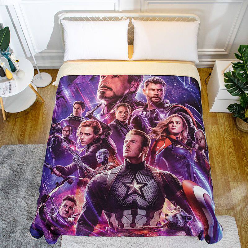 漫威电影复仇者联盟宿舍单人空调薄被子美国队长蜘蛛侠双人夏凉被