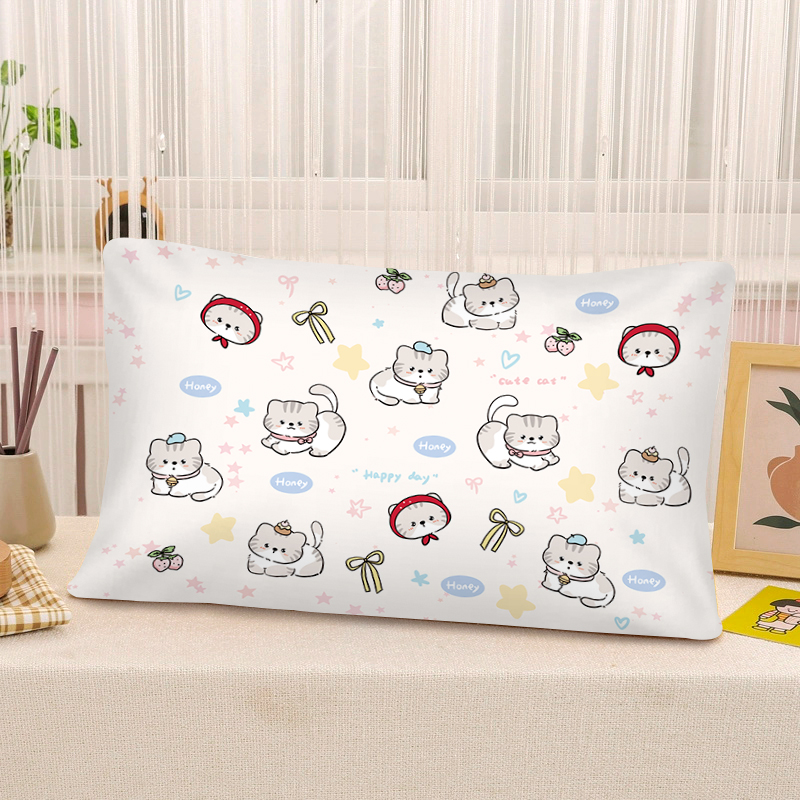 卡通美国短尾水晶绒枕套可爱女生寝室学生宿舍冬季保暖单人枕头套