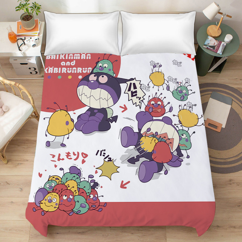 儿童面包超人卡通磨毛床单可爱饼干学生寝室居家卧室单人被单