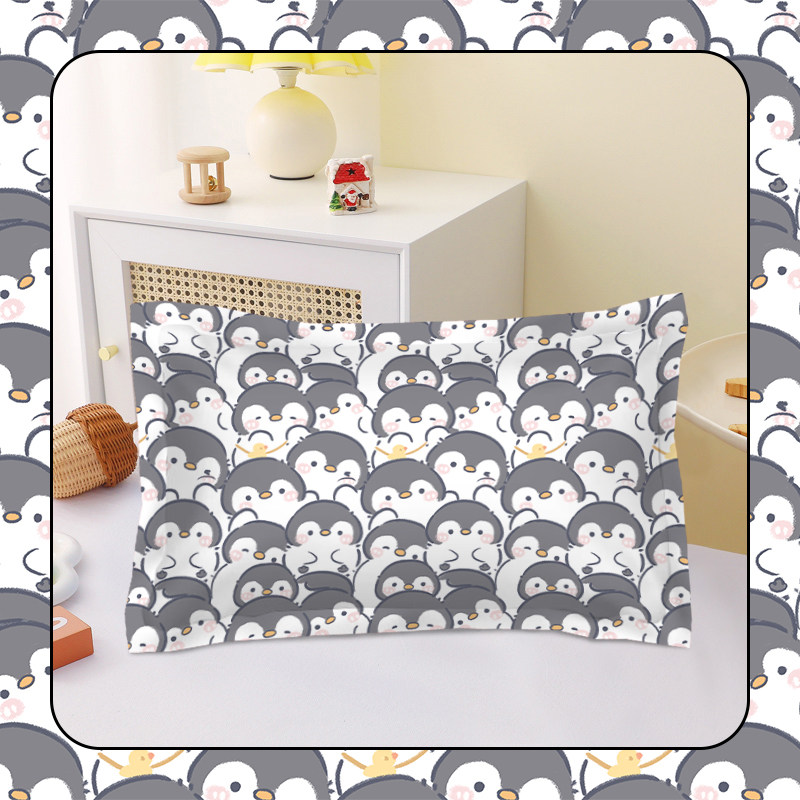 卡通拼拼动物全棉枕套可爱拼拼老虎儿童寝室学生宿舍纯棉枕头套