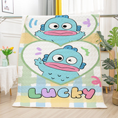 丑鱼汉顿毛毯可爱女生儿童宿舍午休办公室小盖毯牛奶绒加厚长方形