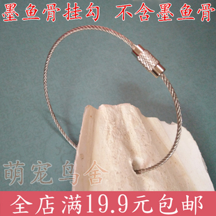 墨鱼骨挂钩，悬挂墨鱼骨，不锈钢丝绳圈，抗鹦鹉咬，没有墨鱼骨