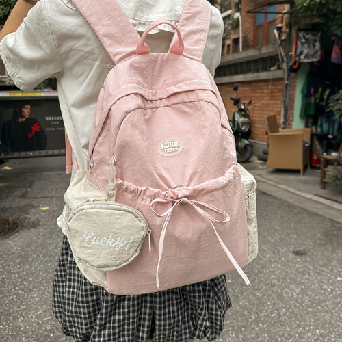 可爱学院风双肩包女2026夏季新款大容量通勤百搭书包大学生背包
