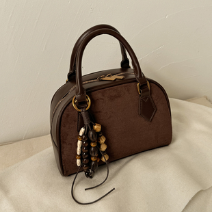 气质百搭贝壳包2025新款 ins单肩包女斜挎包 麂皮磨砂小众设计韩版