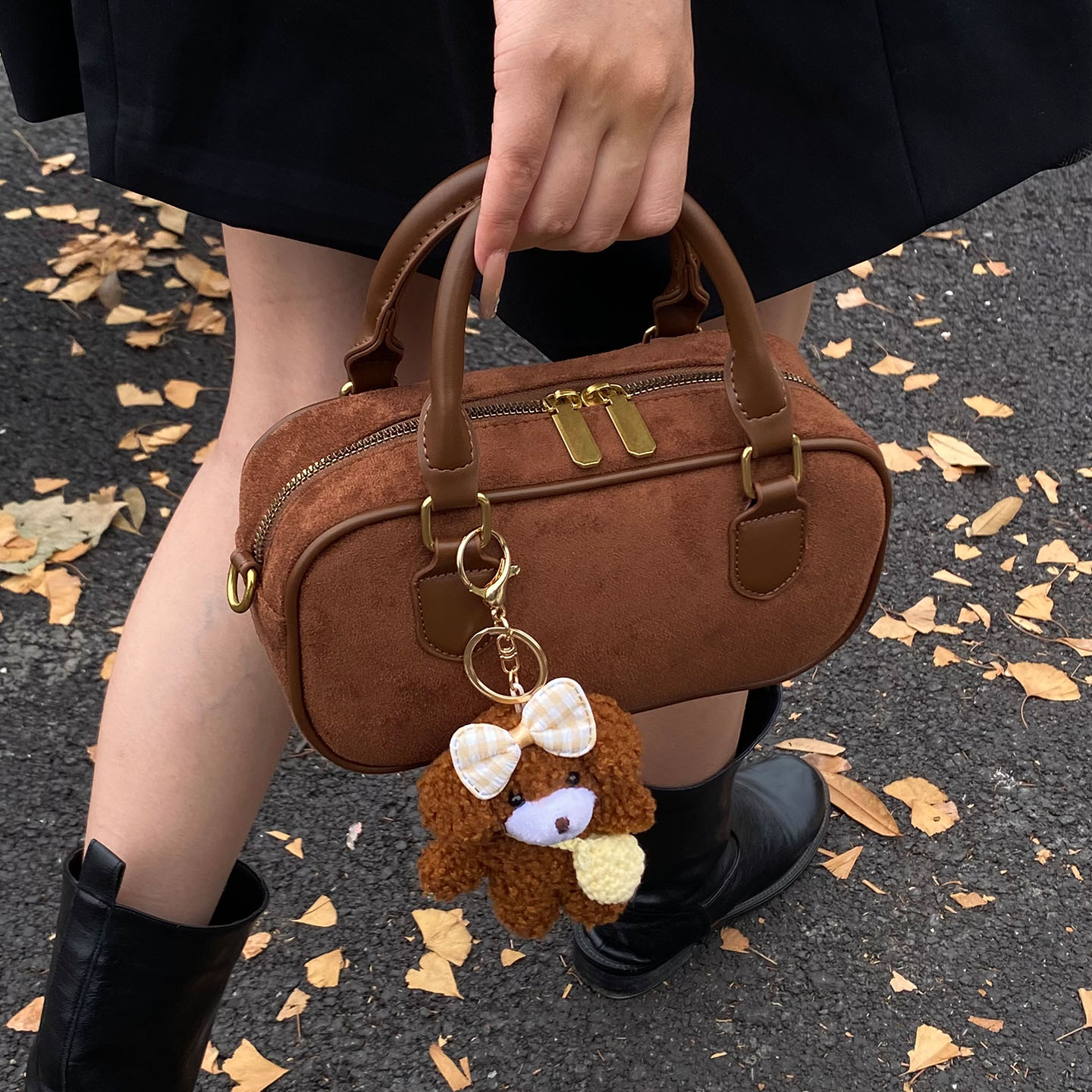 秋冬百搭保龄球包2025简约休闲小众设计韩版ins手提单肩包斜挎包