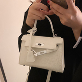 鳄鱼纹高级感包包女春夏2025新款 潮时尚 手提小方包百搭单肩斜挎包