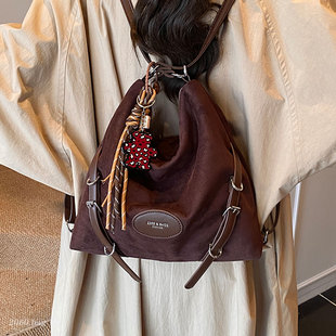 百搭上班通勤简约2025秋季 托特包麂皮绒单肩斜挎双肩大容量 女式