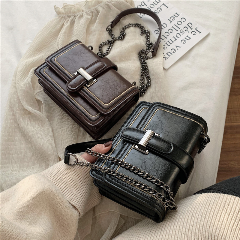 包包女休闲质感韩版链条小方包