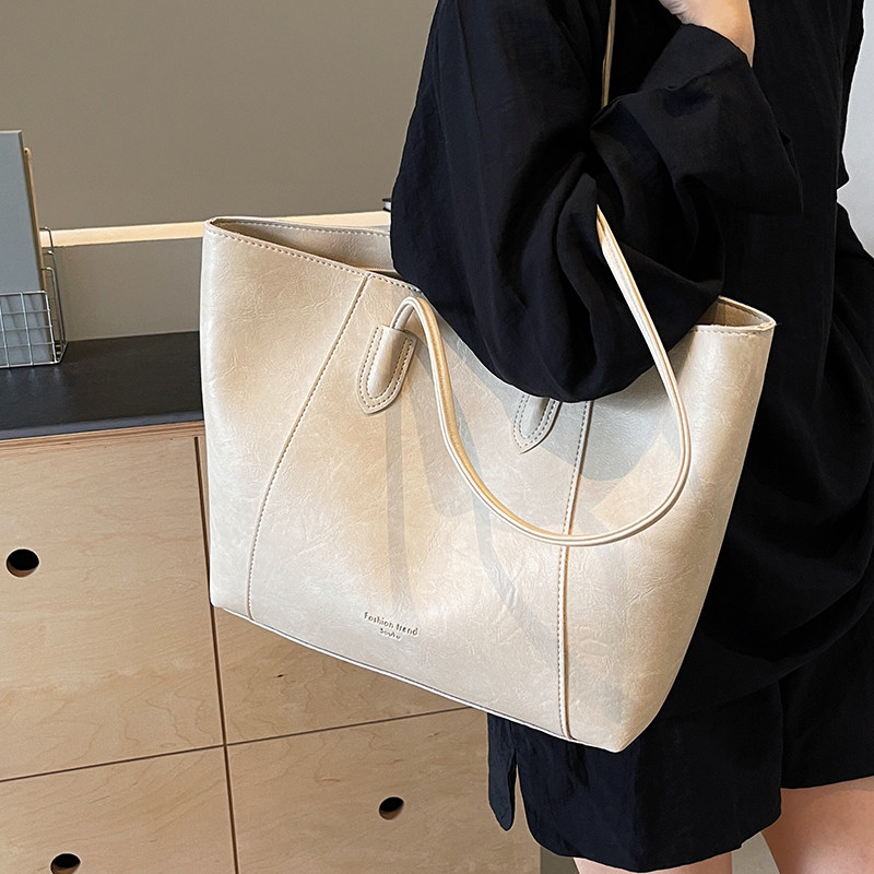 韩版时尚大容量托特包女2025新款简约休闲单肩包上班通勤百搭女包