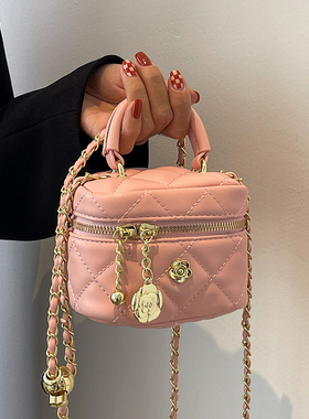 菱格链条包迷你包包女春夏2025新款高级质感洋气百搭斜挎手提小包