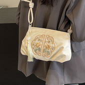 新中式 简约百搭单肩包 国风刺绣绣花小方包时尚 包包女2025夏季 新款