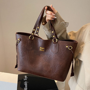 复古时尚 上班通勤大容量单肩包高级感休闲腋下包 托特包女2025新款