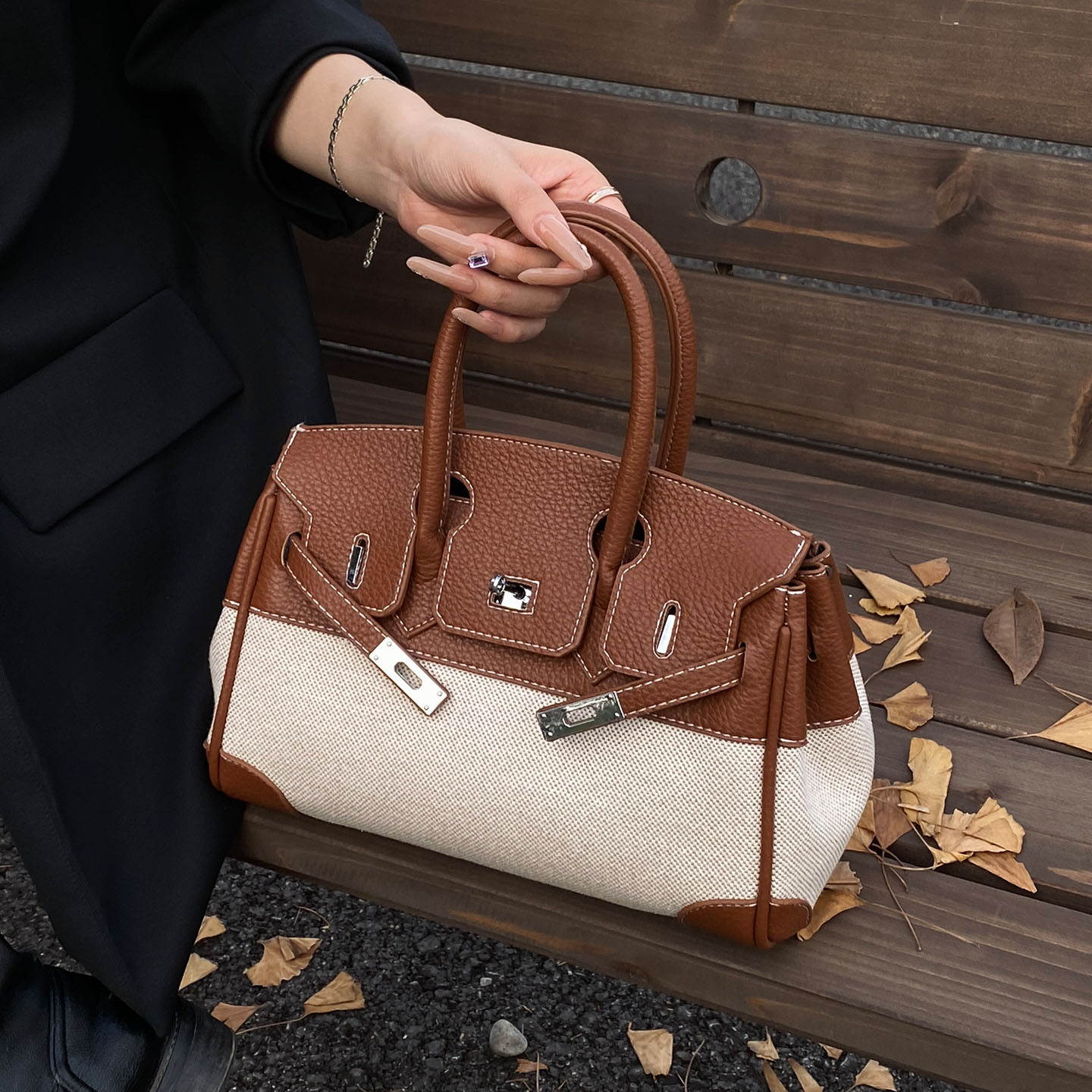 休闲气质凯莉包包2025简约时尚潮女式大容量手提单肩包爆款斜挎包