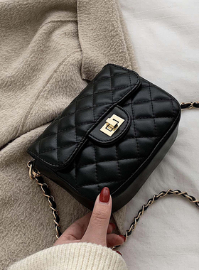 网红小包包女2025流行新款潮韩版单肩百搭斜挎ins时尚菱格链条包