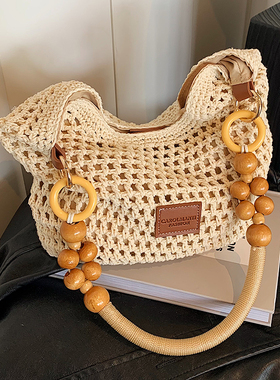 韩版腋下编织包2025夏季海边度假休闲草编包大容量简约百搭单肩包
