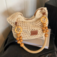 韩版 海边度假休闲草编包大容量简约百搭单肩包 腋下编织包2025夏季