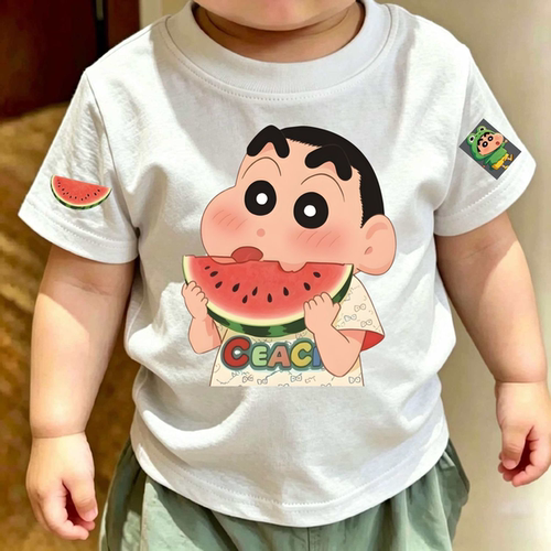 纯棉夏季新款小新男女童短袖T恤
