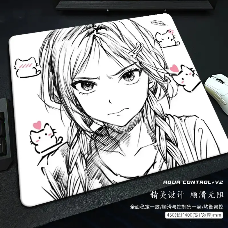 欲语Moment特别定制版中性细面电竞鼠标垫动漫男女FPS游戏专用垫