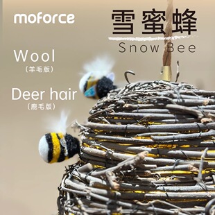 moforce仿真昆虫逗猫棒羊毛鹿毛蜜蜂原创狩猎大师解闷羽毛猫玩具
