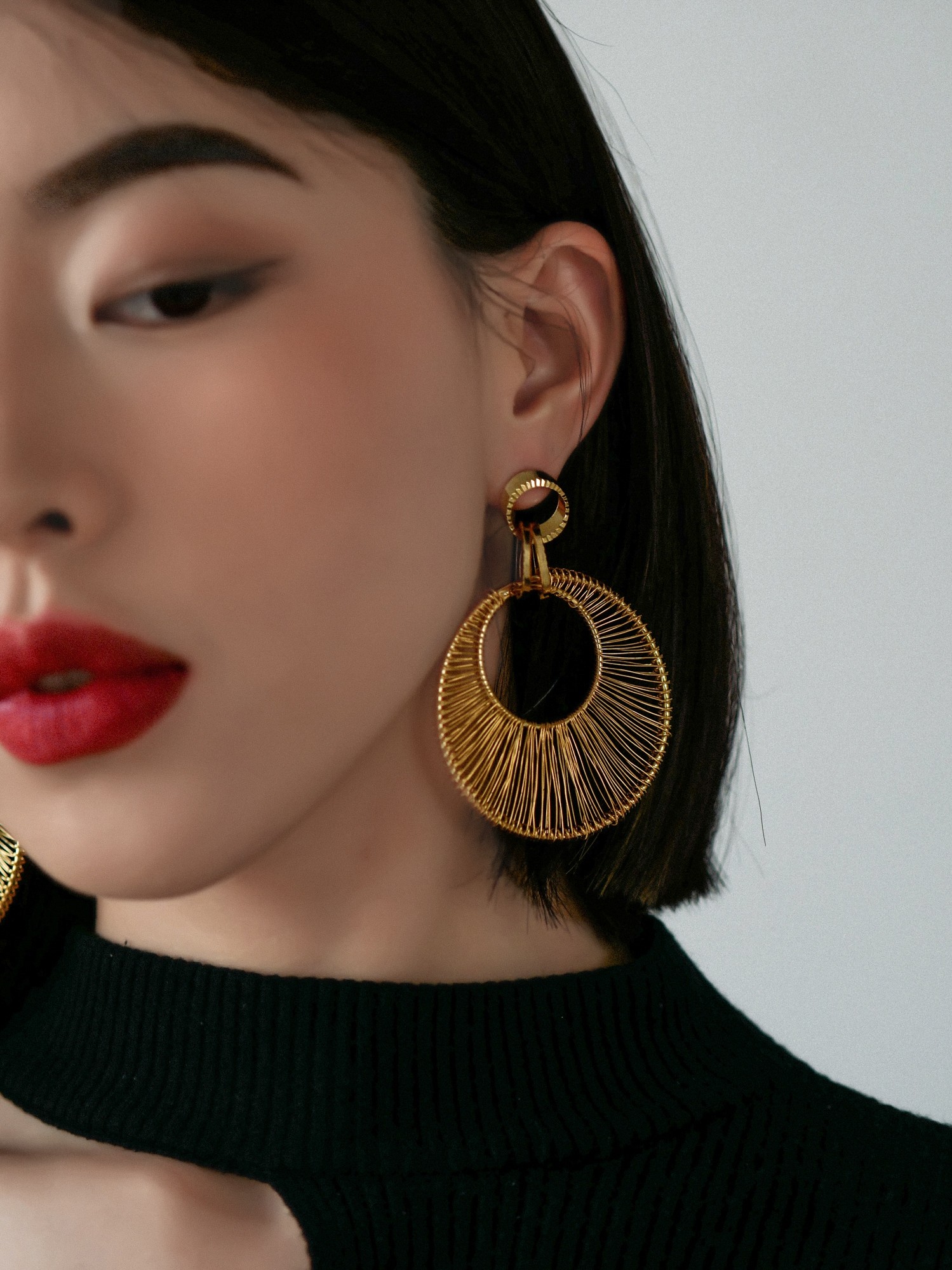 欧美夸张复古高级感金属耳环大耳饰18K金轻奢质感纯银针气质耳坠,饰品/流行首饰/时尚饰品新,耳环,淘宝优惠券,粉丝福利购,淘宝优惠卷