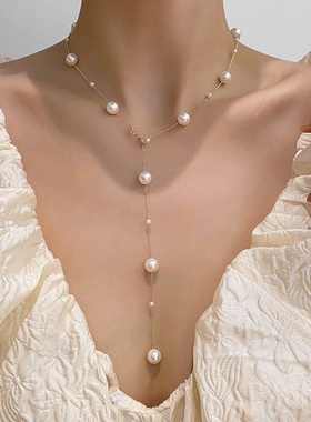 韩小众设计仙女风珍珠项链