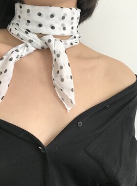 波点丝巾空姐丝巾围脖护颈