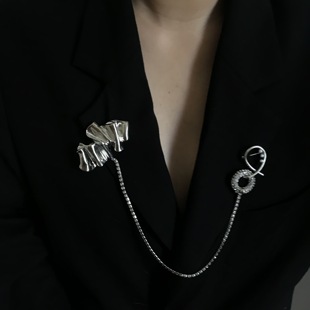 Q小香风圆圈钻石胸针西装外套配饰礼服配件合金胸饰腰链异型小众