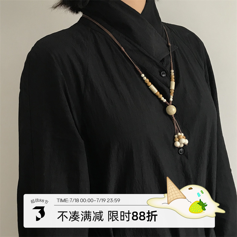 三环路彩色陶瓷民族风串珠项链