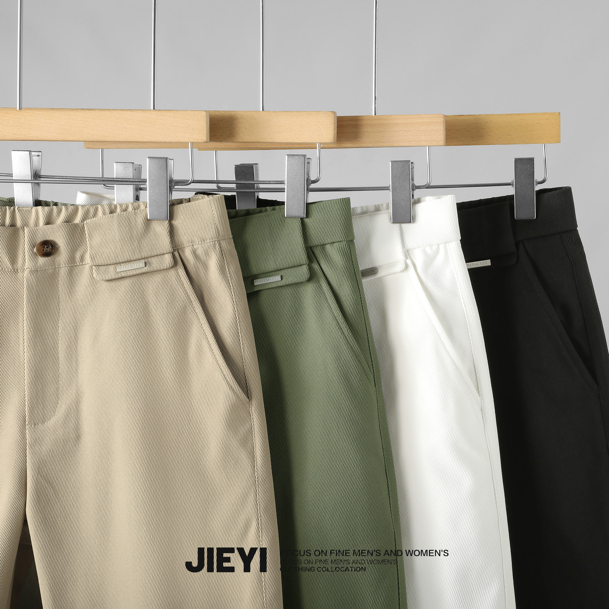 JIEYI 多色系】潮流男士法式休闲短裤立体裁剪修身直筒夏新款中裤