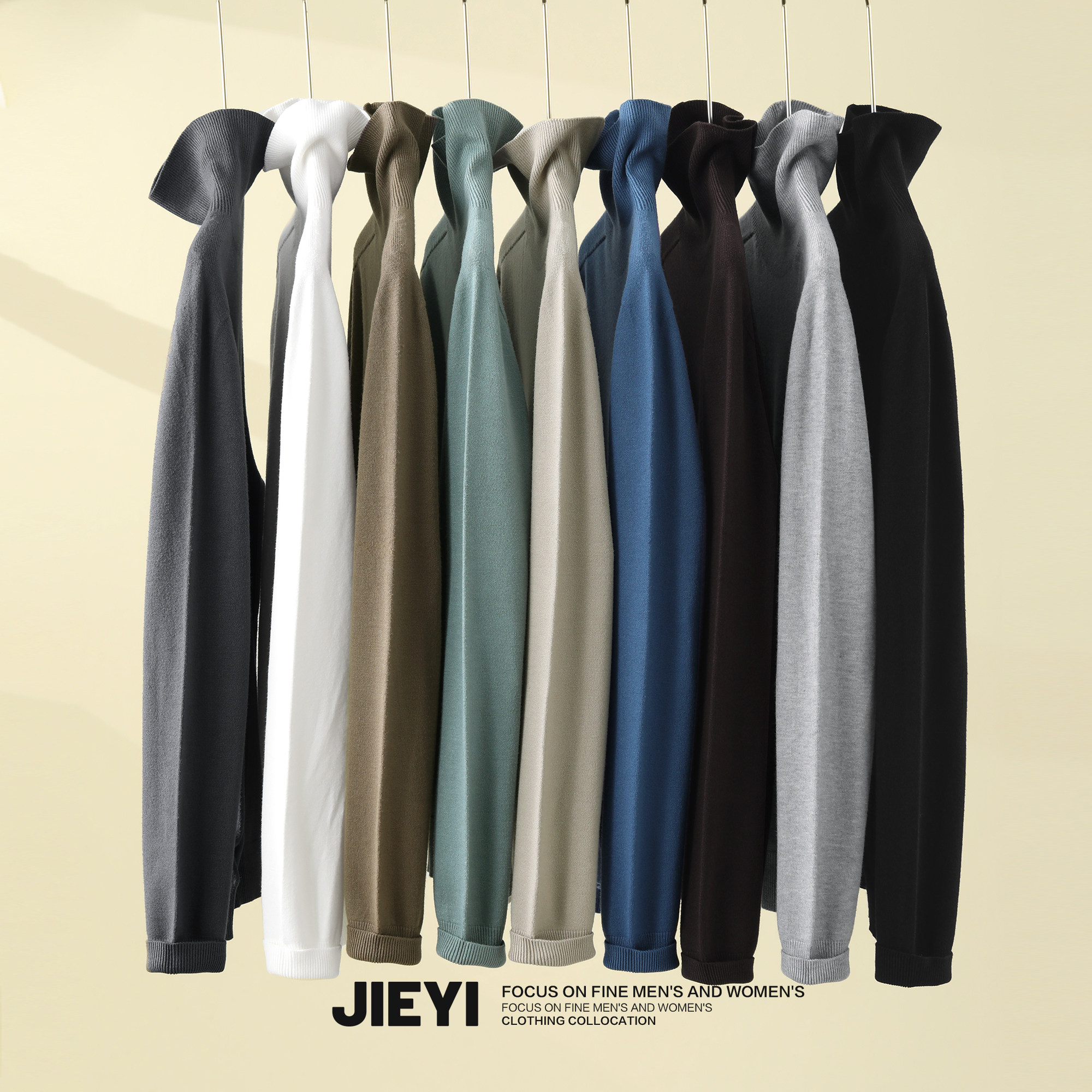 介乙 秋冬新款一线无缝高领毛衣男士复古纯色修身单穿打底针织衫,男装,针织衫/毛衣,淘宝优惠券,粉丝福利购,淘宝优惠卷