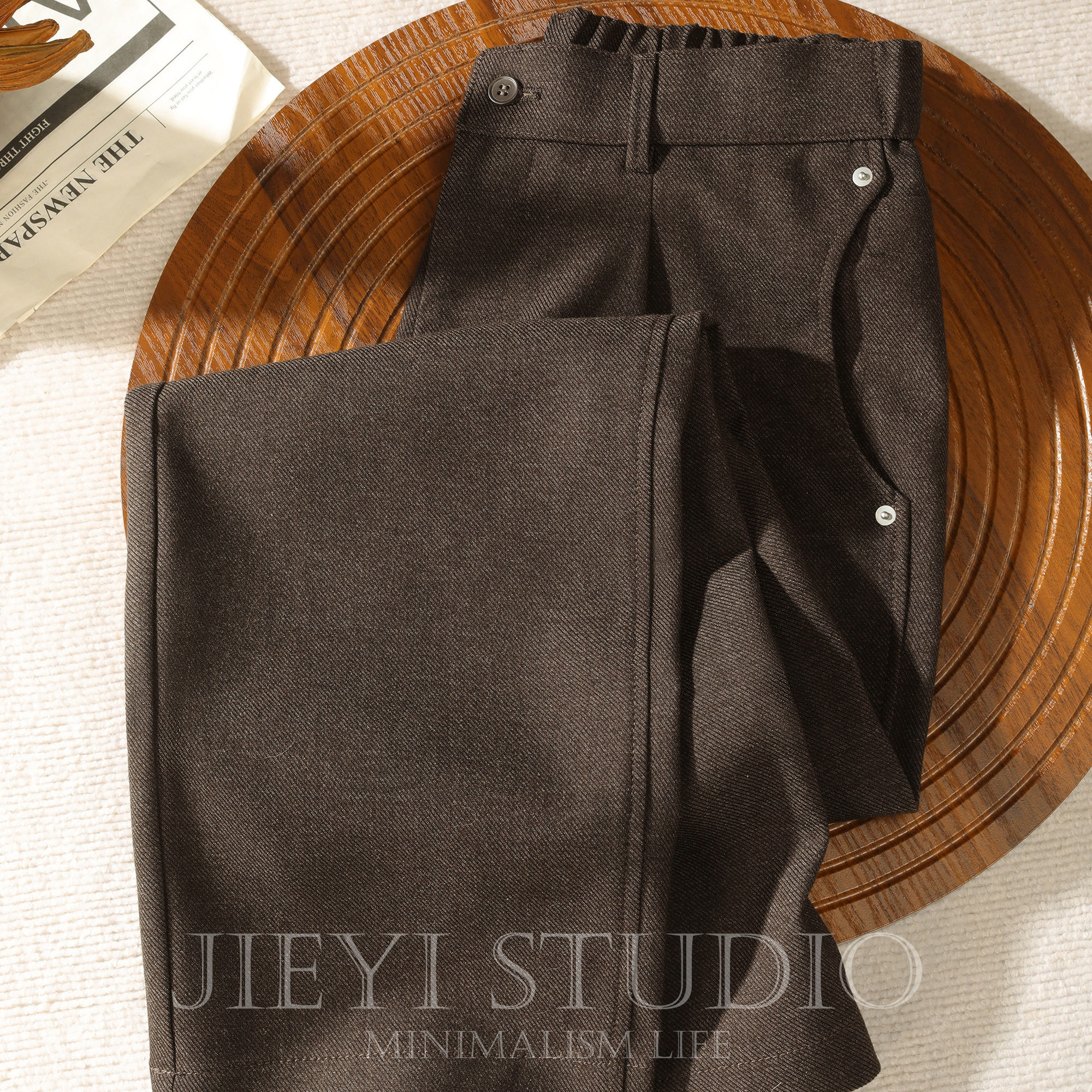 特价 磨毛铆钉老钱风慵懒毛呢休闲裤子男生cleanfit都市阔腿长裤,男装,休闲裤,淘宝优惠券,粉丝福利购,淘宝优惠卷