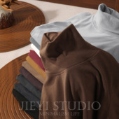 磨毛男士 自发热德绒T恤衫 软糯保暖长袖 JIEYI 百搭可翻高领打底衫