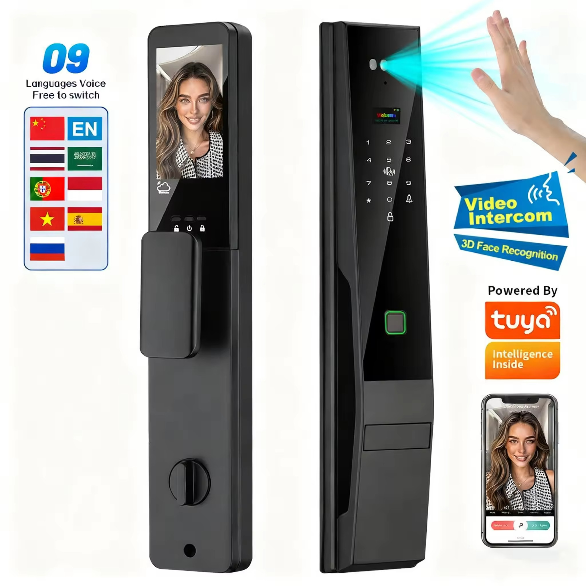 涂鸦WiFi全自动指纹锁人脸智能