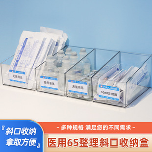 医院收纳盒注射器斜口口腔护理治疗室篮子整理6s管理药盒塑料放置