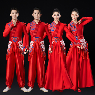 2026新款中国风打鼓服水鼓腰鼓队秧歌舞蹈服威风锣鼓打鼓舞演出服