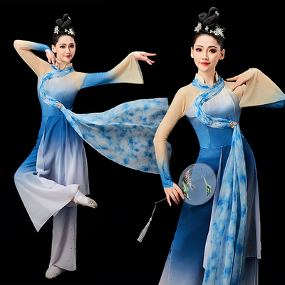 胶州秧歌服演出服女飘逸新款古典舞蹈服装广场舞民族舞扇子舞套装