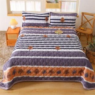 法兰绒毛毯加绒加厚盖毯秋冬季 防滑保暖珊瑚绒床单午睡毯夹棉盖被