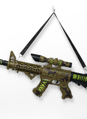 长款儿童电动声光玩具枪模型男孩子发光伸缩振动冲锋枪对战礼物M4