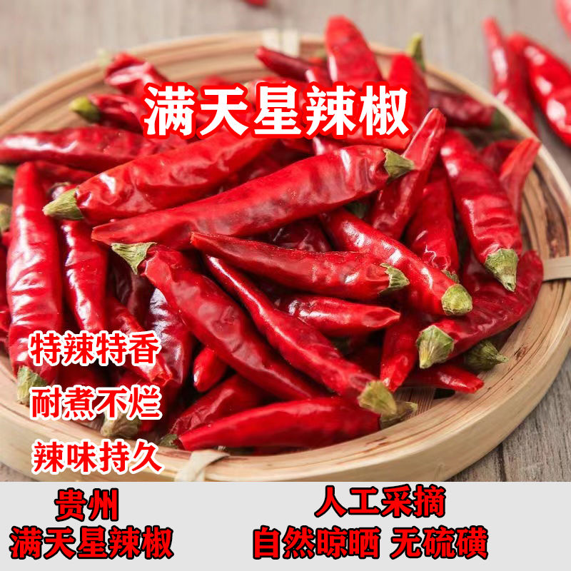 贵州满天星干红辣椒批发特辣香辣椒段无籽商用辣椒面满天星干辣椒